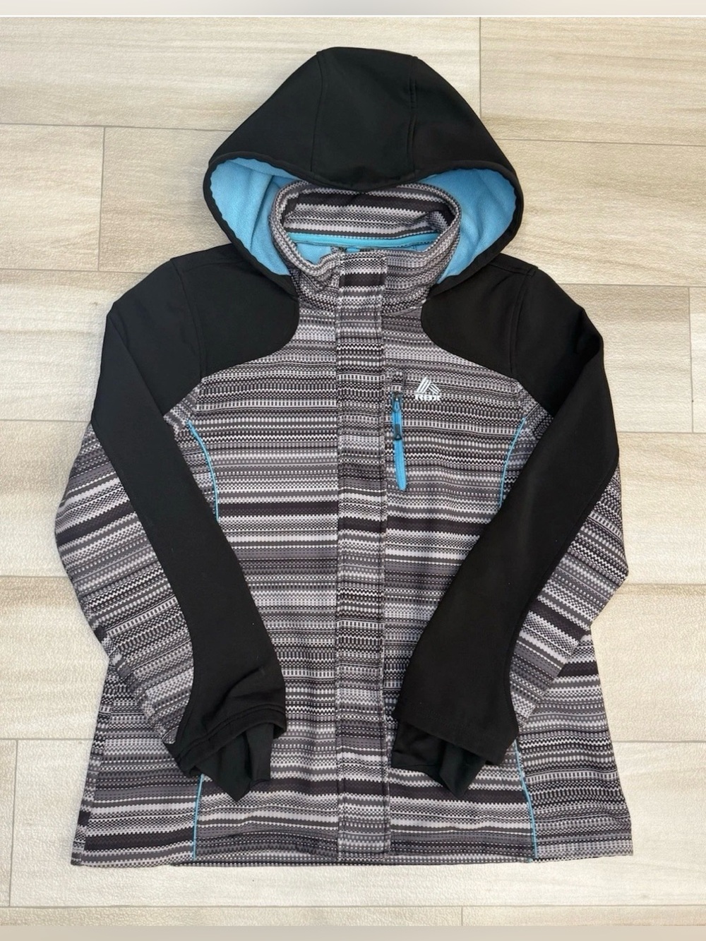 RBX Reebok Women's Gray Soft Shell Jacket
Coat Size XL Full Zip Lined Hooded